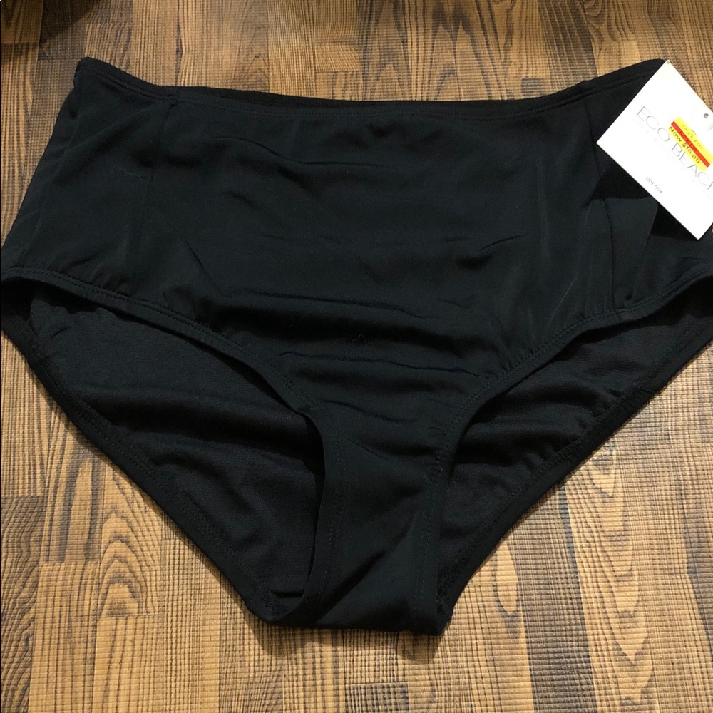🆕Eco Beach Black High-Waist Bikini Bottoms - Women's Swim